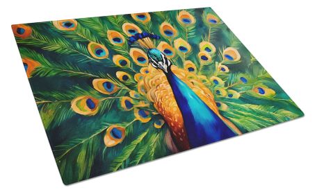 NEW Peacock Glass Cutting Board Decorative Tempered Glass Kitchen Cutting and Serving Board Large Size Chopping Board