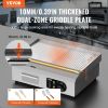 VEVOR Commercial Electric Griddle, 1600W Countertop Half-Flat Top Grill, 122-572 F Adjustable Temp