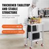 VEVOR Stainless Steel Work Table 24 x 18 x 34 Inch, 700 LBS Load Capacity with 4 Wheels, 3 Adjustable Height Levels